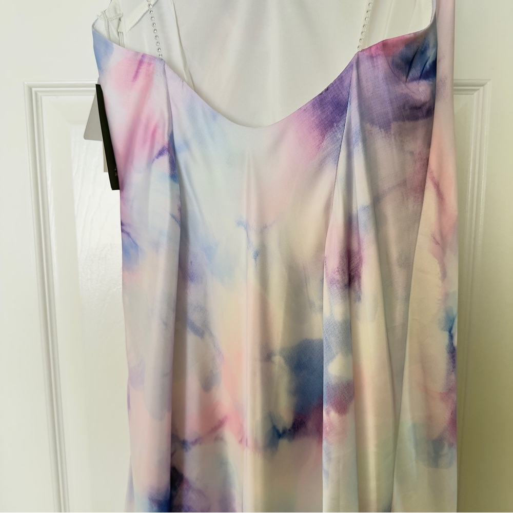 Aidan by Aidan Mattox Pastel Tie-Dye Cowl Neck Maxi Dress Gown Size 6 NWT - Picture 8 of 16